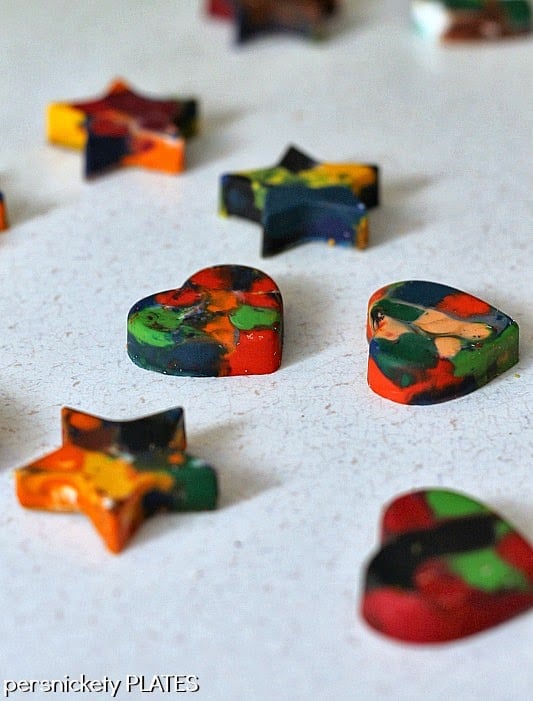 DIY Shaped Crayons - recycle your old broken crayons into fun new shapes! | Persnickety Plates