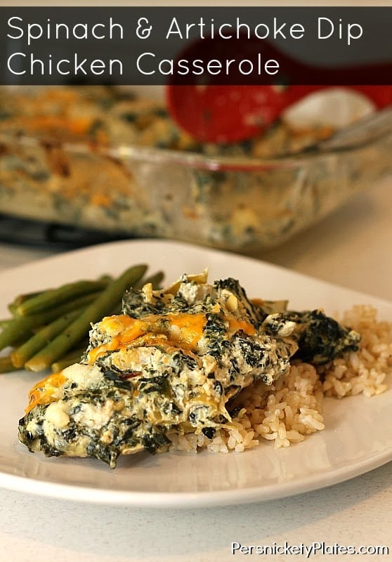 Spinach and Artichoke Dip Chicken Casserole