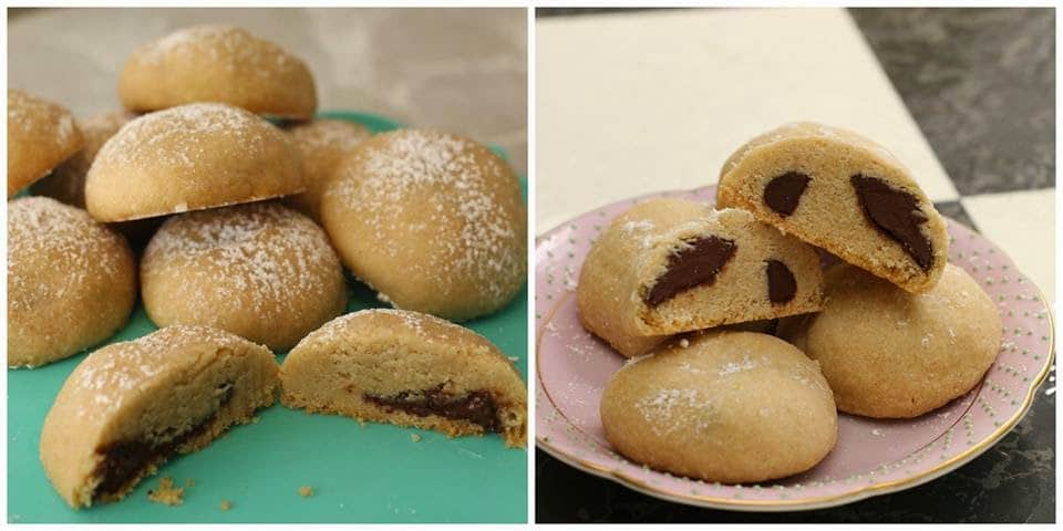 Brown Sugar Surprise Cookies - a simple, buttery, brown sugar cookie filled with a chocolate surprise! | www.persnicketyplates.com Brown Sugar Surprise Cookies - a simple, buttery, brown sugar cookie filled with a chocolate surprise! | www.persnicketyplates.com