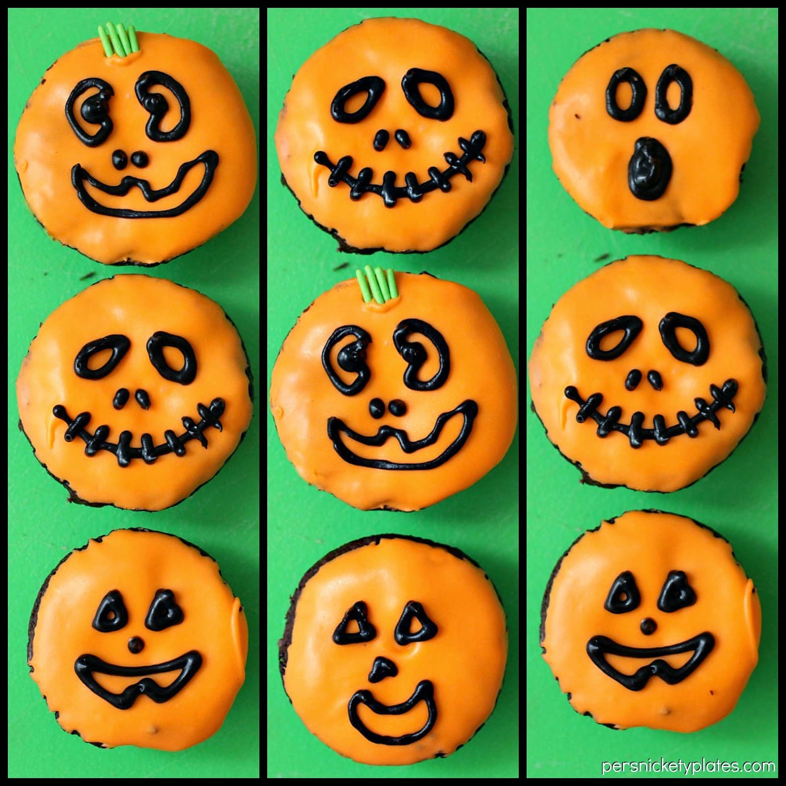 Jack-O-Lantern Brownie Bites | Persnickety Plates Jack-O-Lantern Brownie Bites | Persnickety Plates