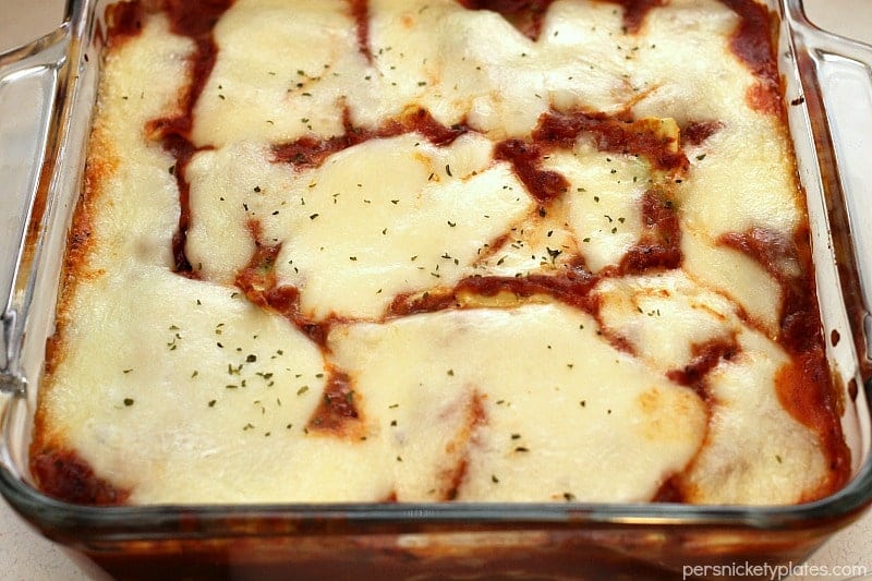 Super simple, semi-homemade, Spinach Ravioli Lasagna | Persnickety Plates