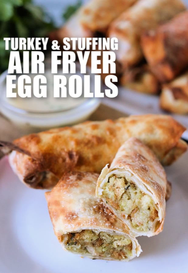 sliced egg roll on white plate