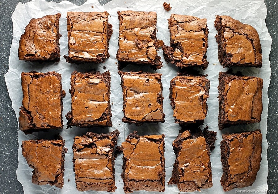 Why make a box mix brownies when I'll bet you have everything on hand to make these? They really are "Better Than Box Mix" brownies! | Persnickety Plates