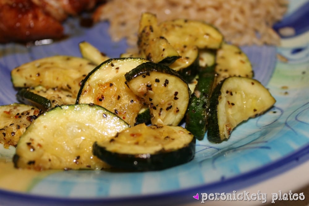 seasoned roasted zucchini on dinner plate