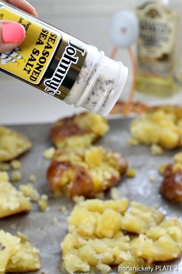 sprinkle seasoning on red skin potatoes