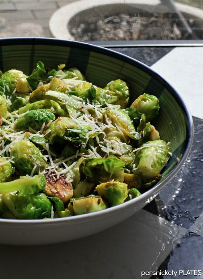 Lemon Garlic Brussels Sprouts | Persnickety Plates