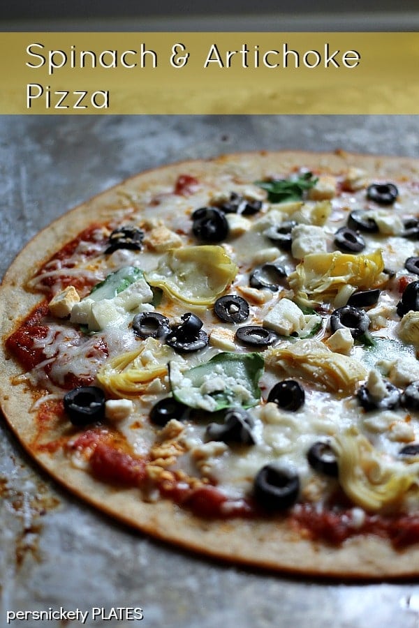Gluten Free Spinach & Artichoke Pizza | Persnickety Plates