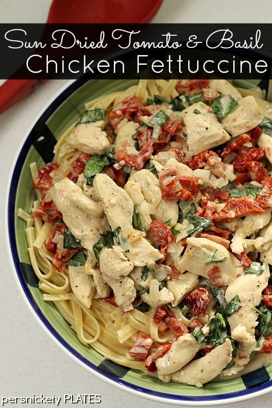 Homemade Sun Dried Tomato & Basil Chicken Fettuccine is a one pot meal and is a perfect comfort food dish.