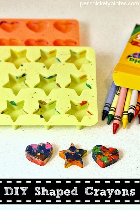 DIY Shaped Crayons - recycle your old broken crayons into fun new shapes! | Persnickety Plates