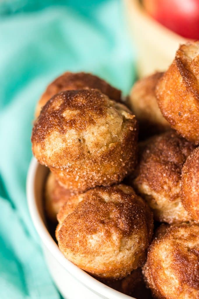 bowl of apple mini muffins.