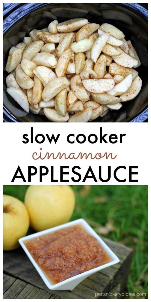 Super simple Cinnamon Applesauce made in the slow cooker! | Persnickety Plates