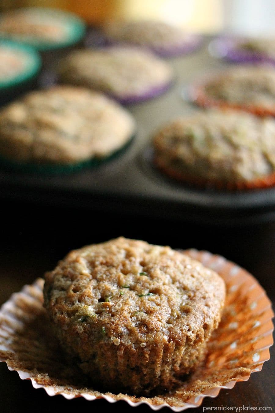 Apple Cinnamon Zucchini Muffins - a muffin with fruit and vegetables so you don't have to feel guilty about eating 3. | Persnickety Plates