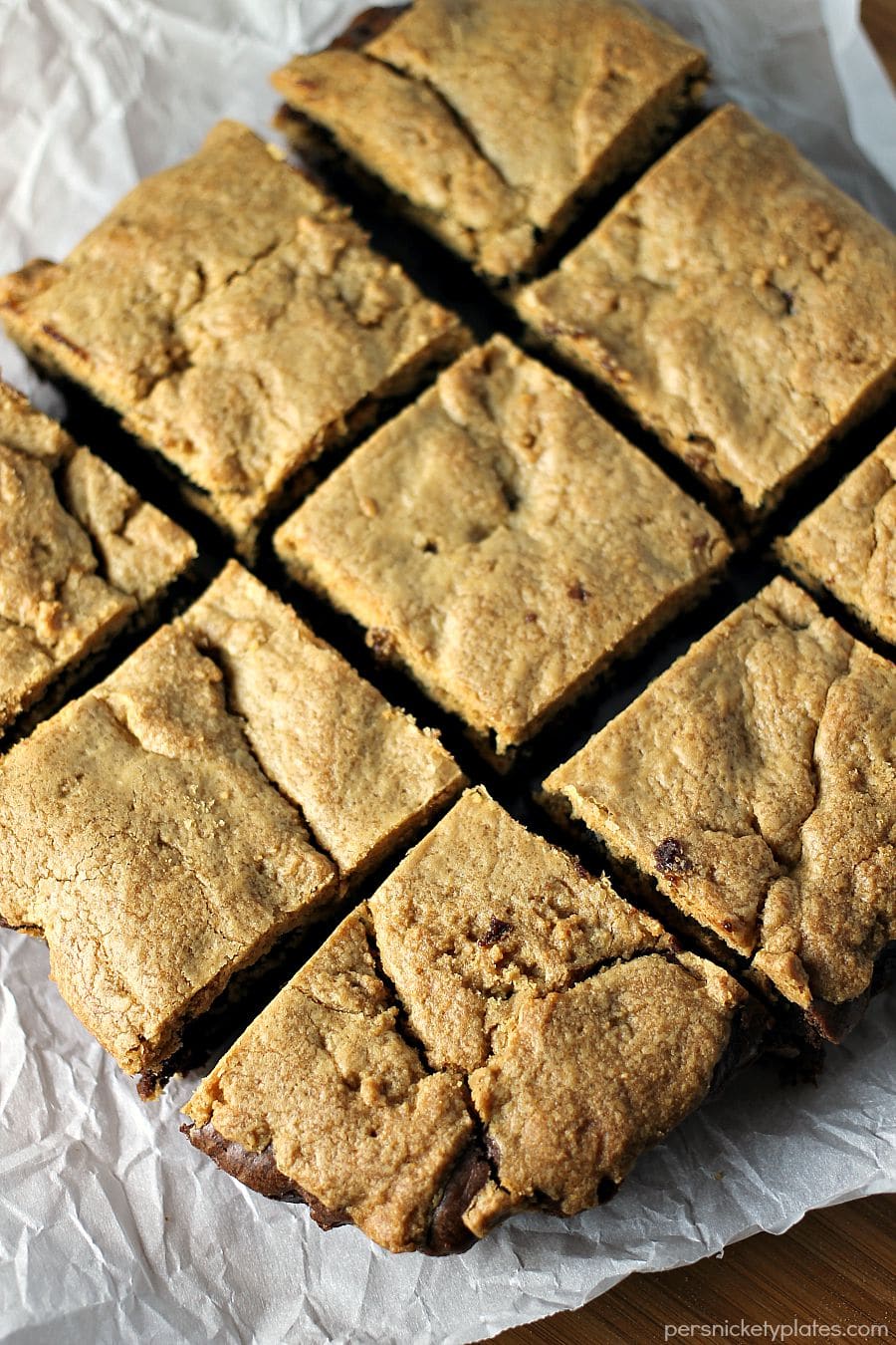 Peanut Butter Brookies - a layer of brownie topped with a layer of peanut butter cookies - the best of both worlds! | Persnickety Plates AD