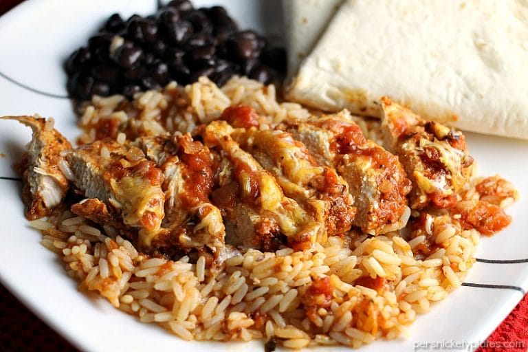 One Dish Baked Salsa Chicken Casserole