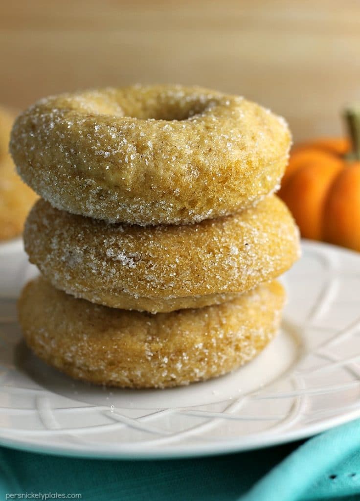 stack of 3 sugary donuts