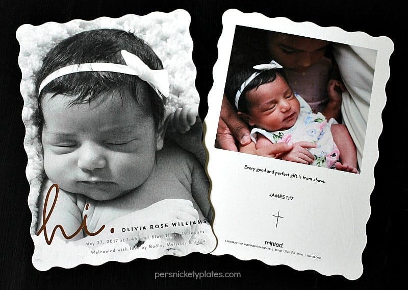 Olivia Rose Birth Announcement from Minted | www.persnicketyplates.com