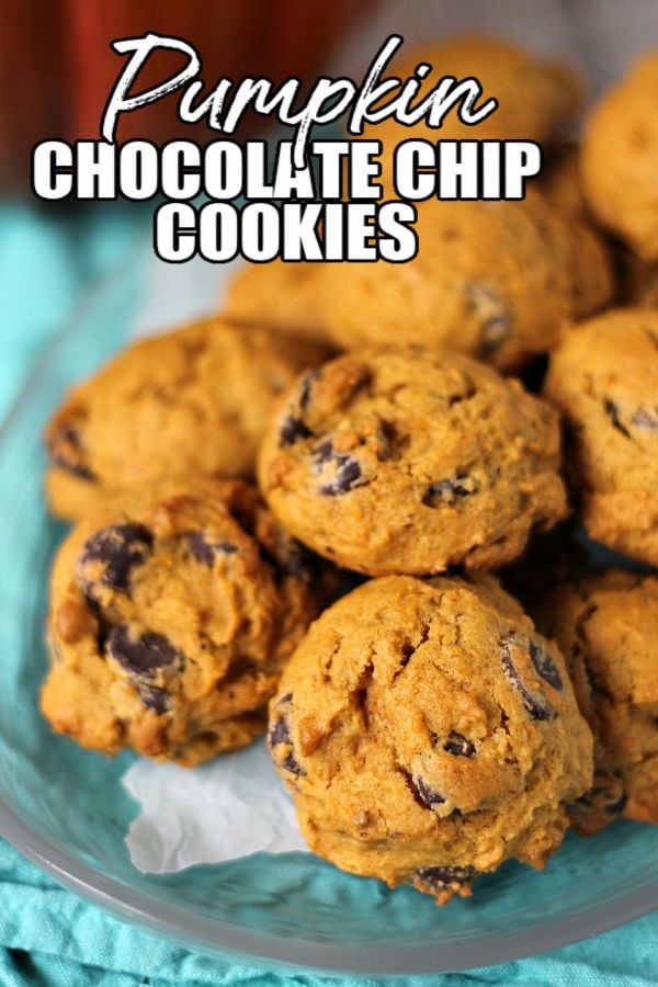 platter of pumpkin chocolate chip cookies