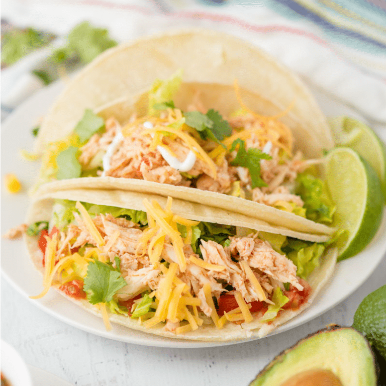 Three ingredient Crock Pot Salsa Chicken is in my regular dinner rotation because it's so easy & so good! Flavorful and versatile, this slow cooker chicken can be made into burritos, taco bowls, nachos, whatever you feel like!