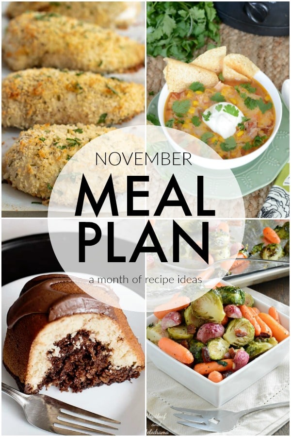 If you struggle to plan dinner ideas every night like me, we have some recipe ideas for you. This November Meal Plan will help make planning dinners quick and easy. | www.persnicketyplates.com