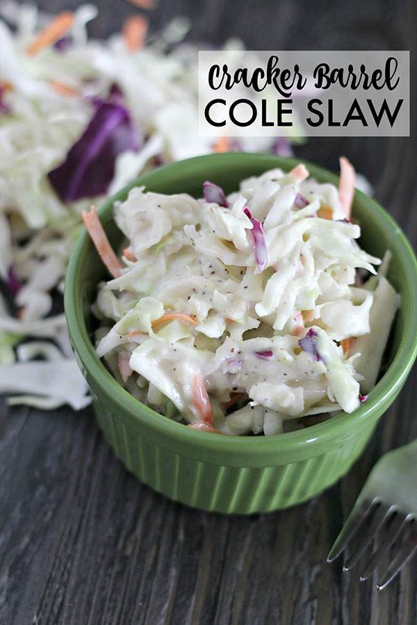 cracker barrel coleslaw in green dish