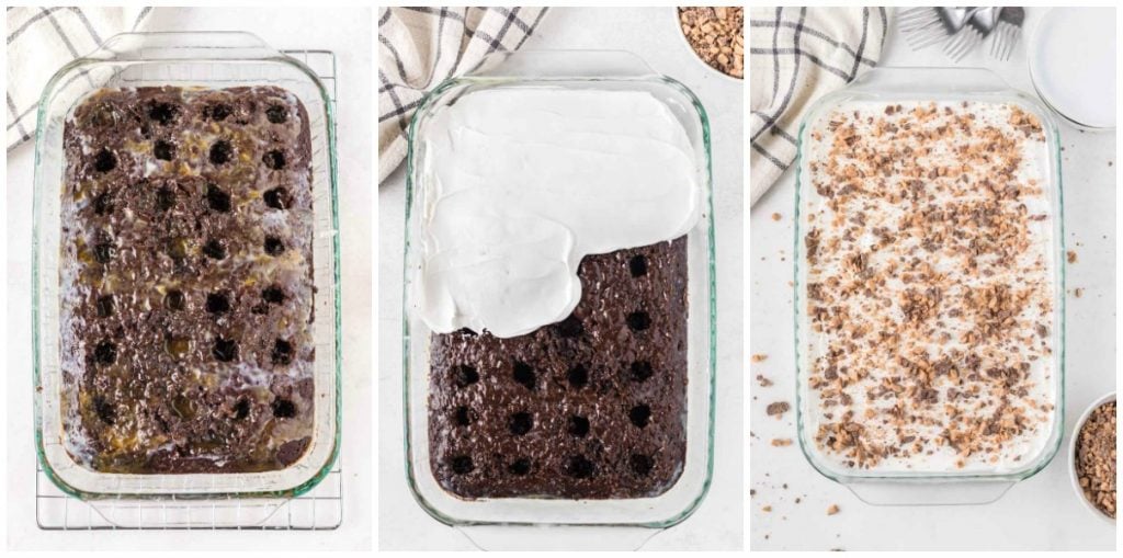 overhead shots of making better than sex poke cake