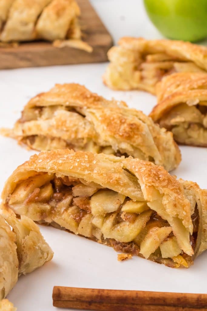 slices of apple strudel.