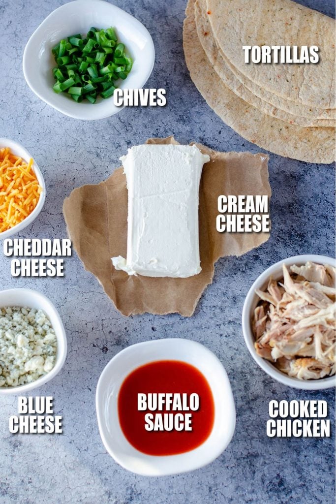 ingredients laid out to make chicken rollups