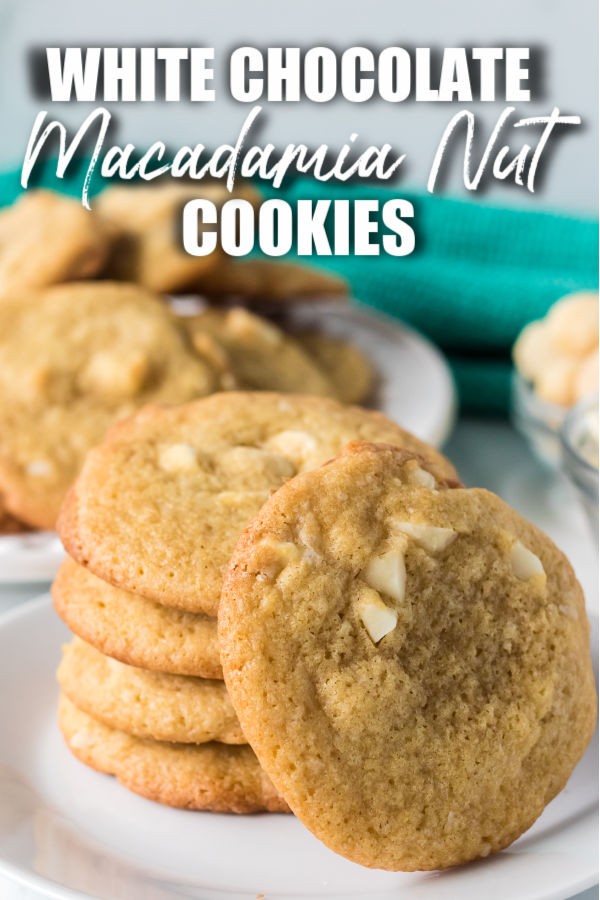 stack of white chocolate macadamia nut cookies
