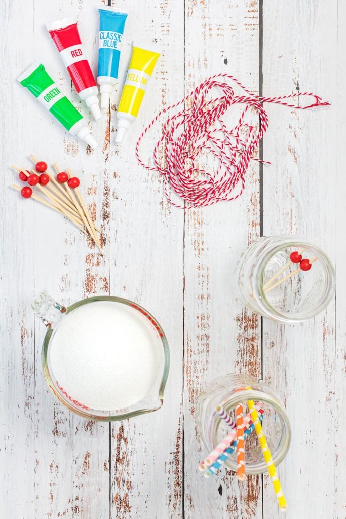 supplies laid out to make rock candy