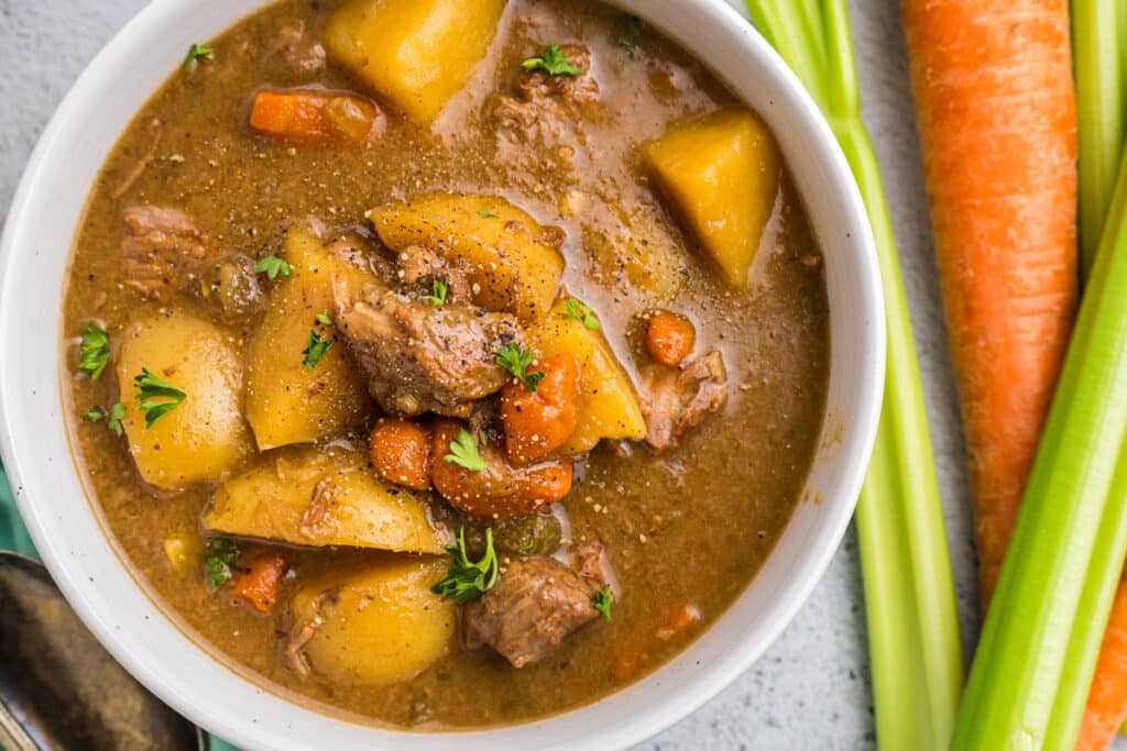 bowl of irish beef stew.