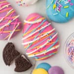 colorful easter egg oreo truffles.