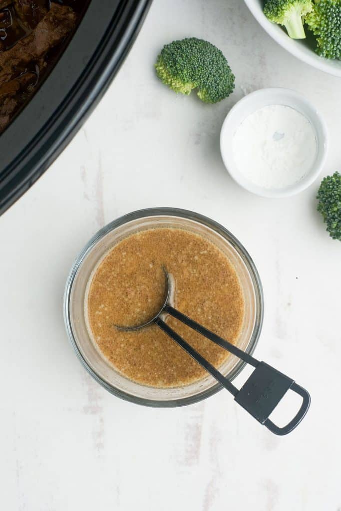 bowl of cornstarch slurry.