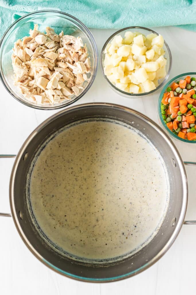seasoned roux in a pot.