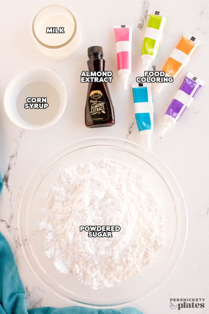 Ingredients for sugar cookie icing.